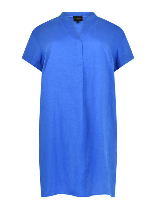 Blue Linen Shirt Dress