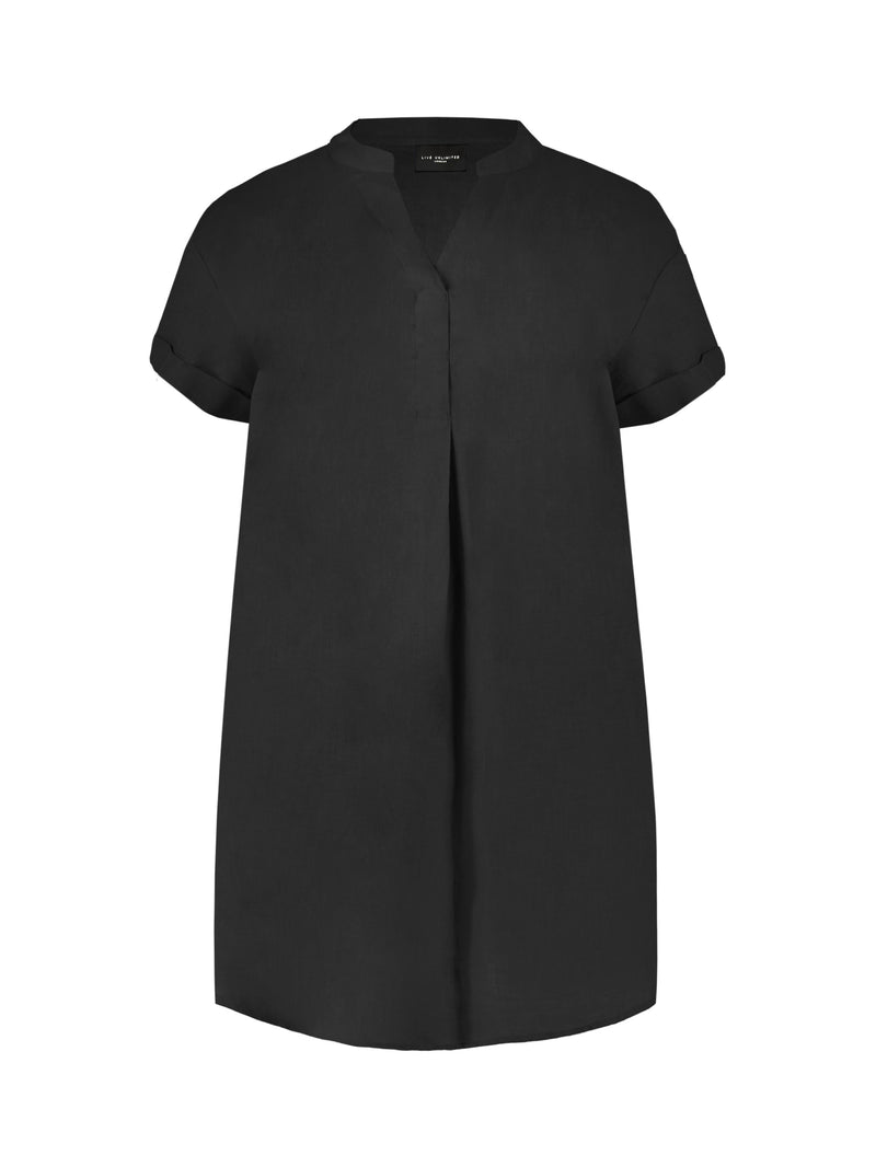 Black Linen Shirt Dress