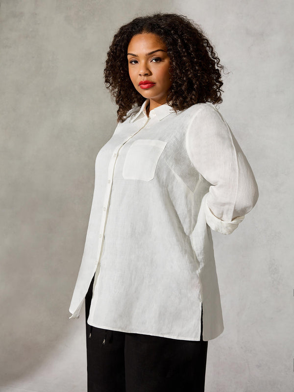 White Classic Linen Shirt