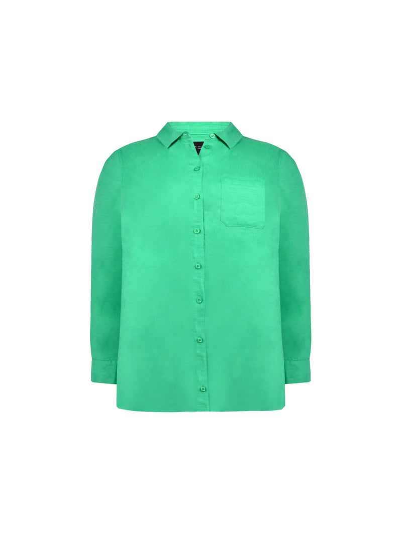 Green Classic Linen Shirt