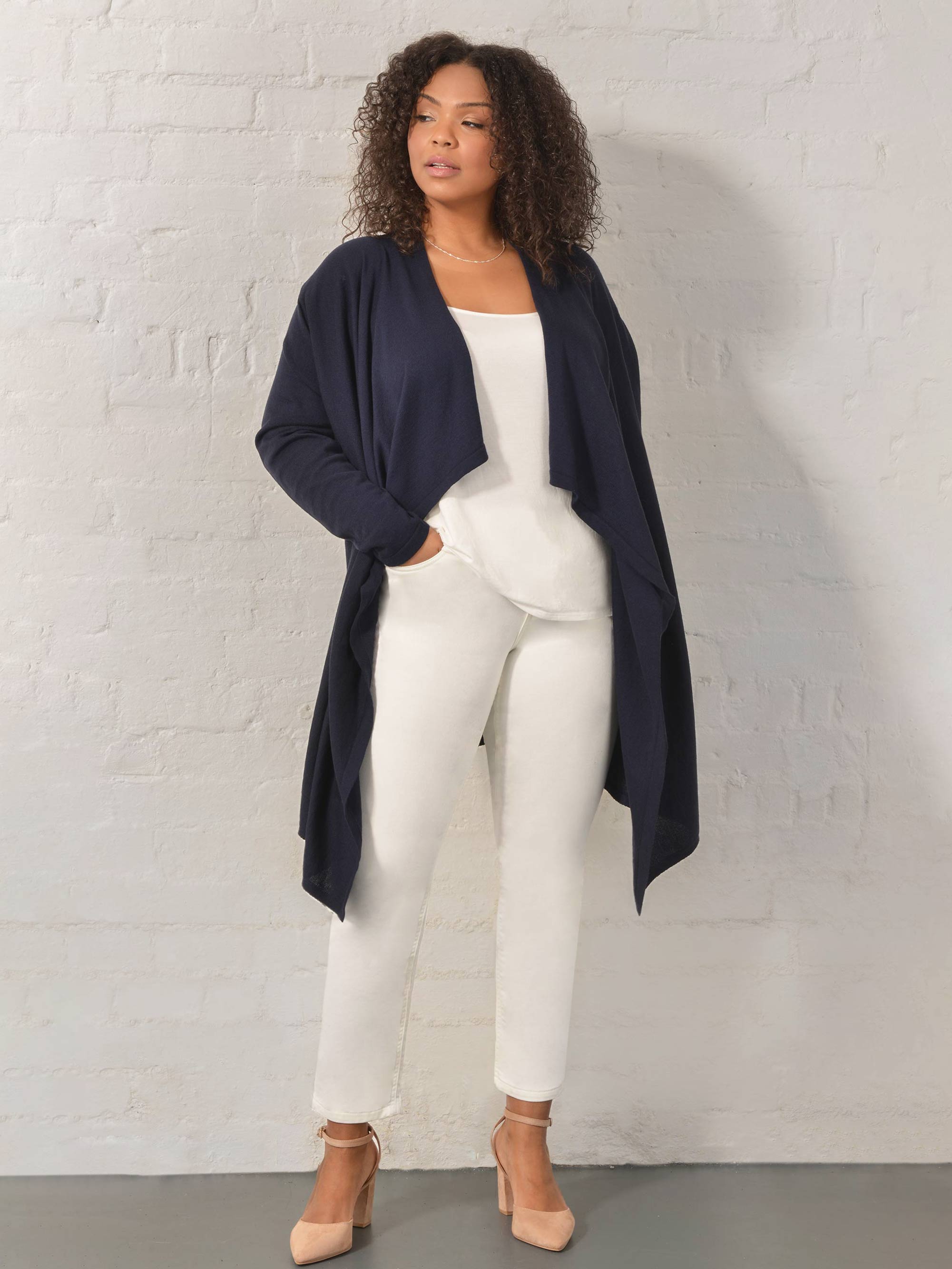 Cotton waterfall outlet cardigan