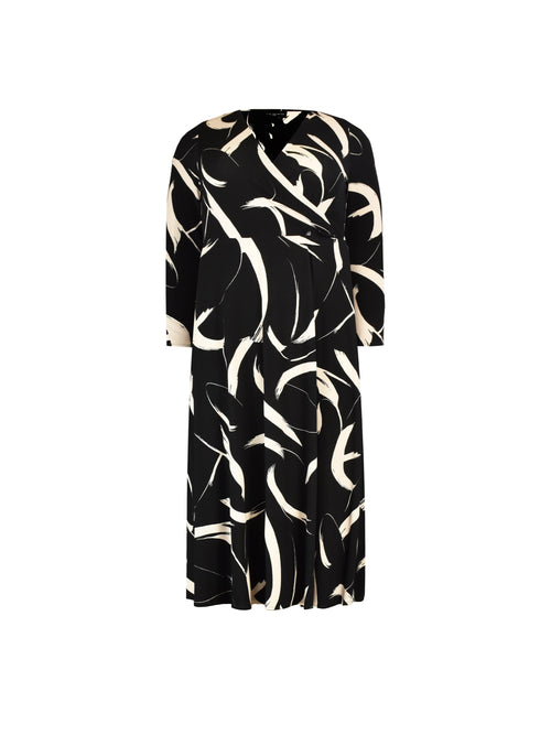 Mono Brushstroke Print Jersey Wrap Dress