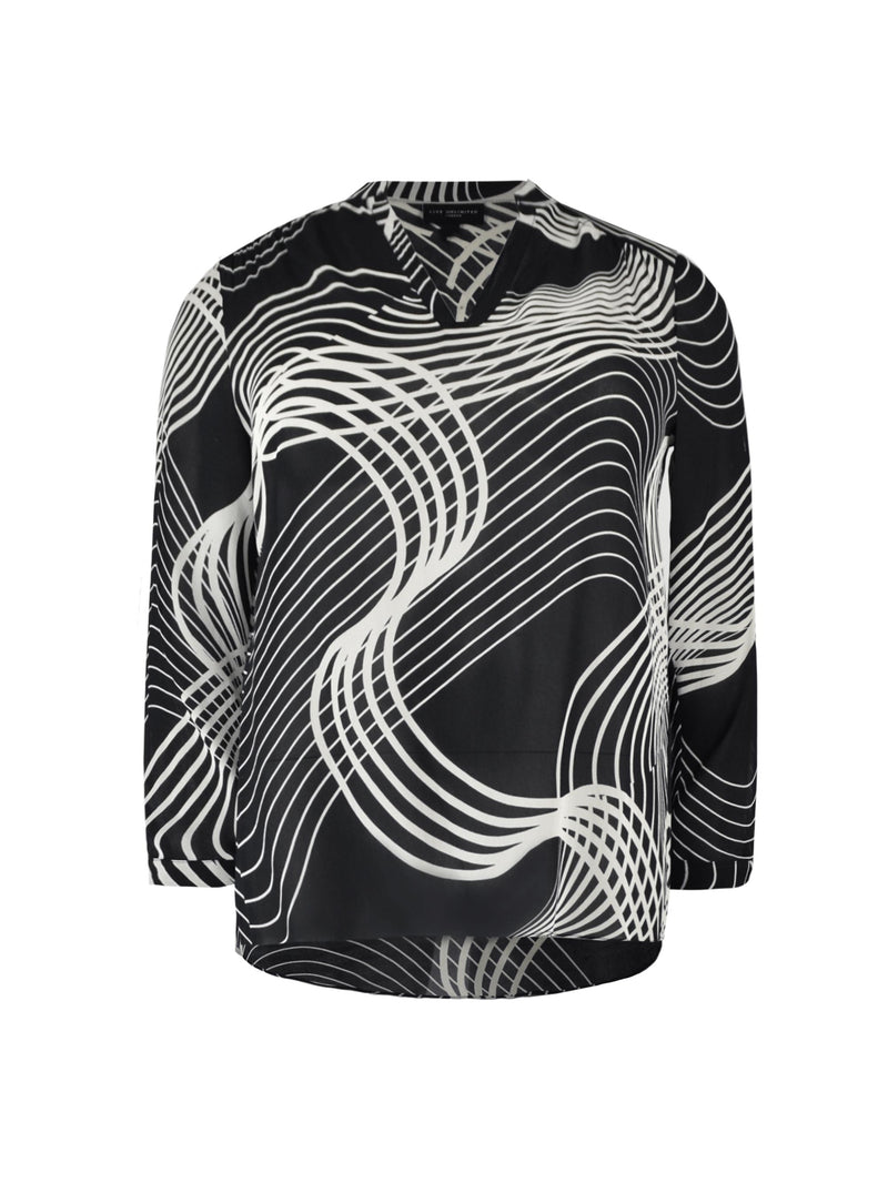 Black & White Swirl Print Blouse