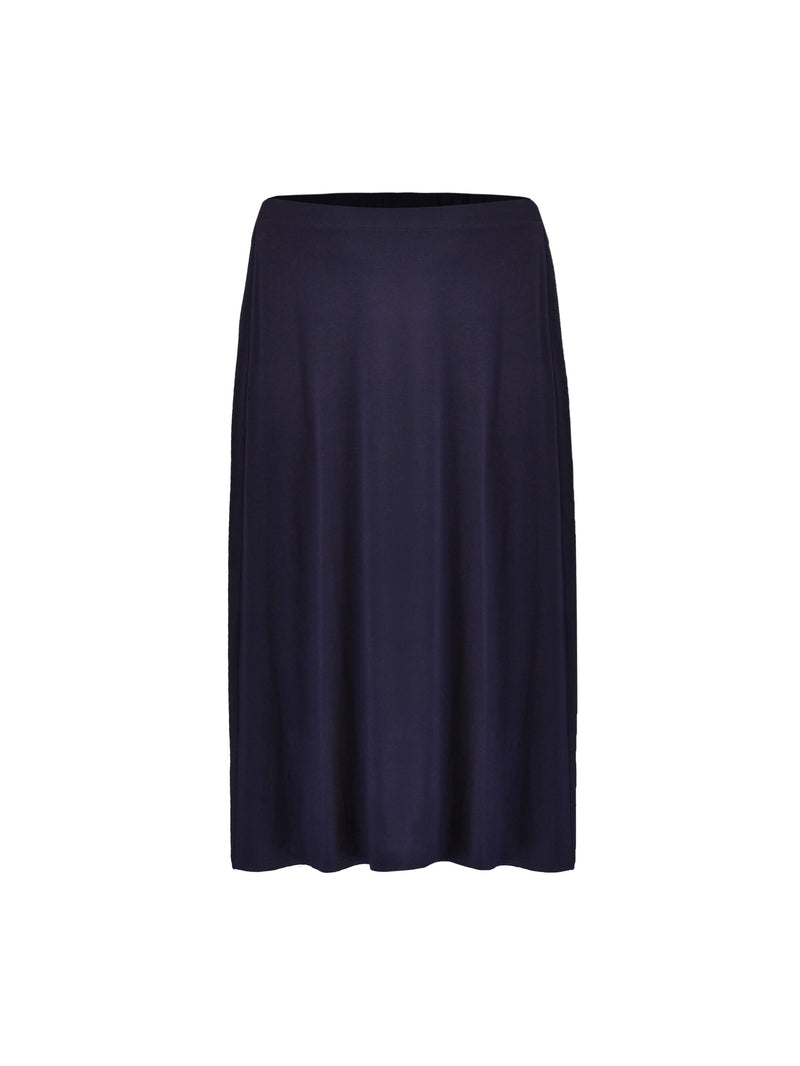 Navy Jersey Midi Skirt
