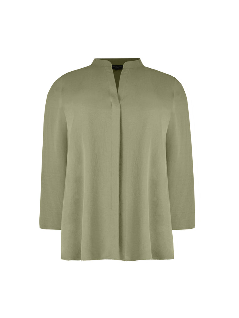 Khaki Roll Tab Sleeve Blouse