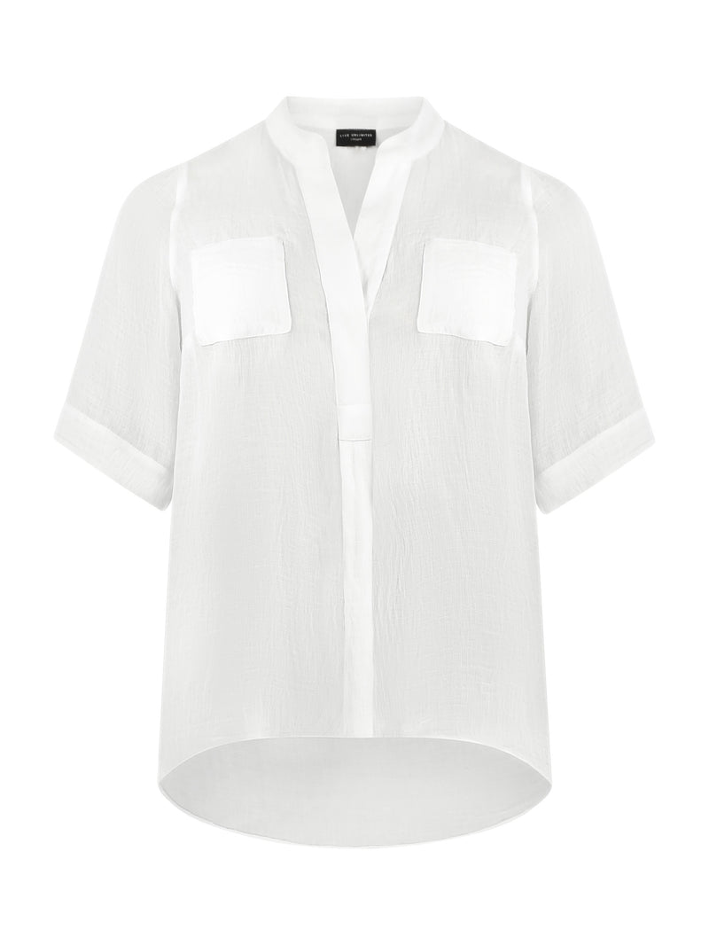 Ivory Lightweight High Low Blouse