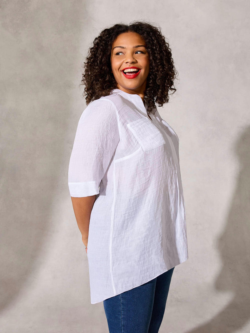 Ivory Lightweight High Low Blouse