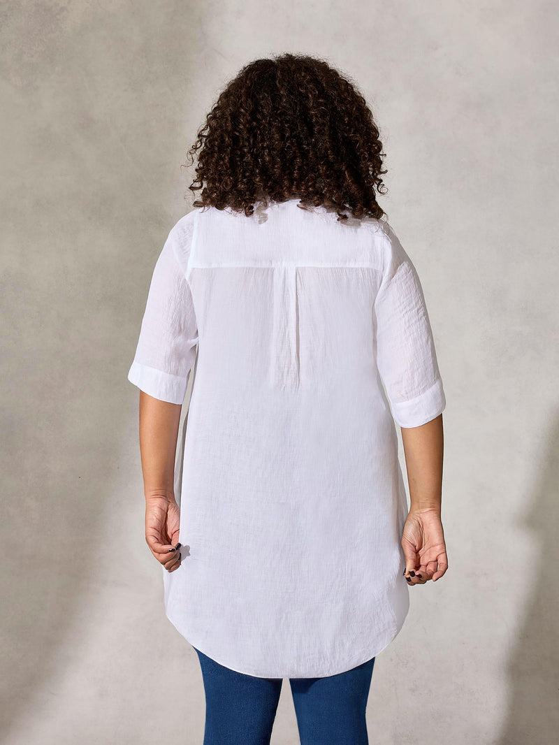 Ivory Lightweight High Low Blouse