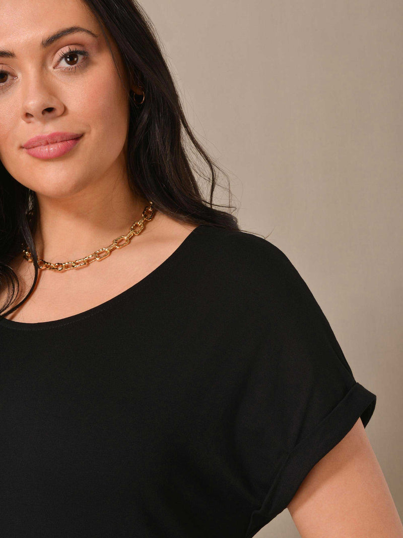 Black Asymmetric Jersey Dress