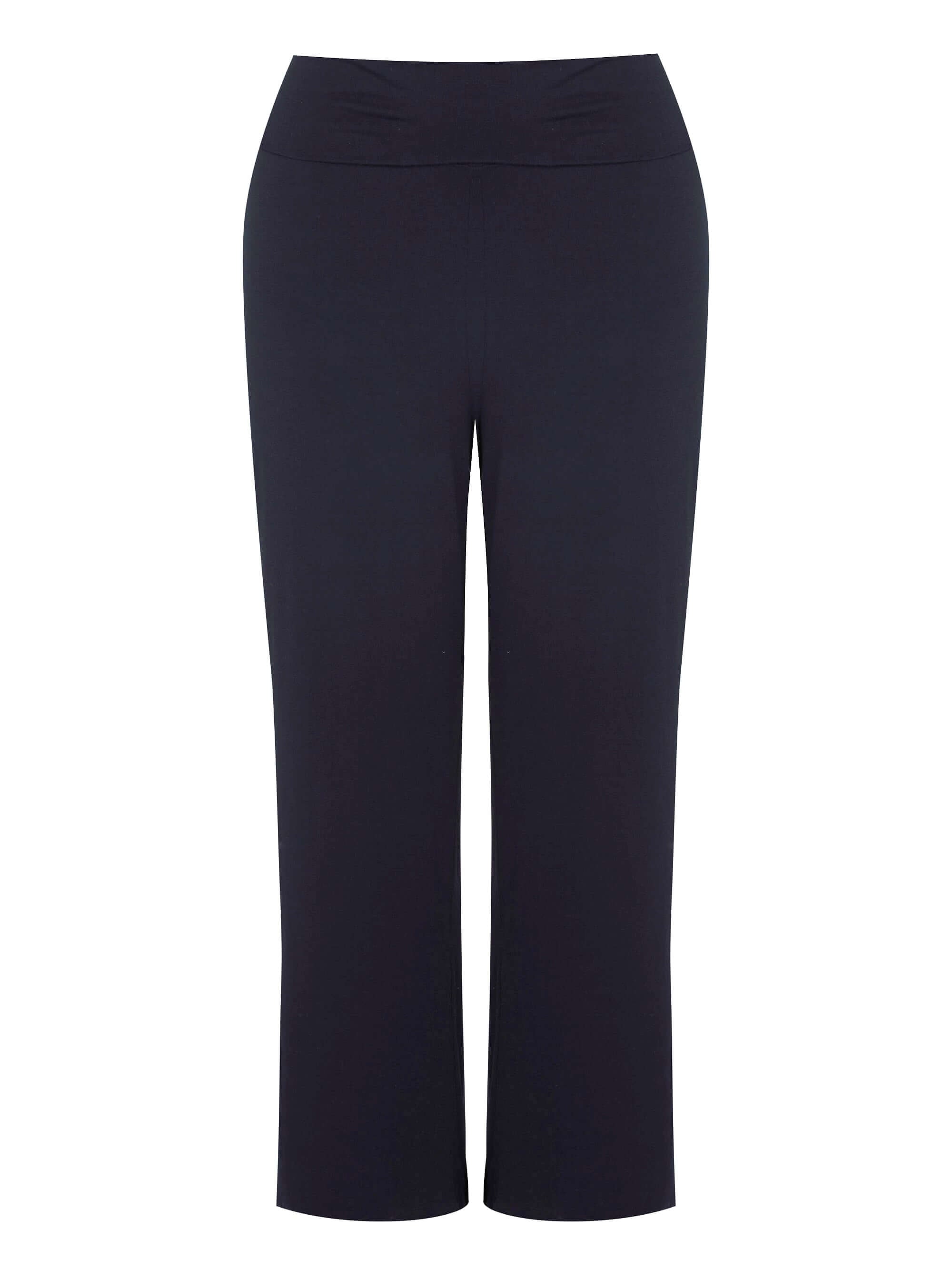 Navy Jersey Relaxed Wideleg Trouser