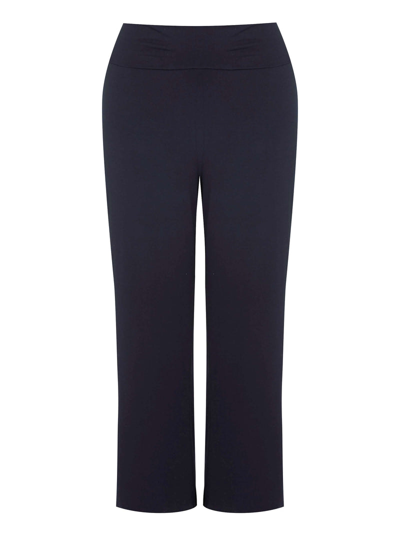 Navy Jersey Relaxed Wideleg Trouser