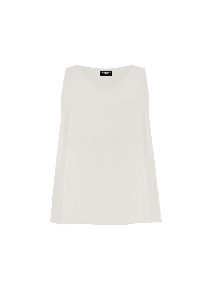 Ivory Layered Chiffon Swing Vest