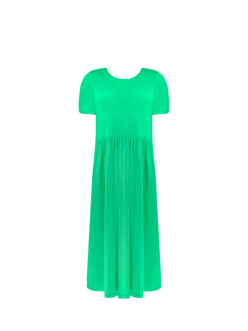 Green Jersey Swing Midaxi Dress