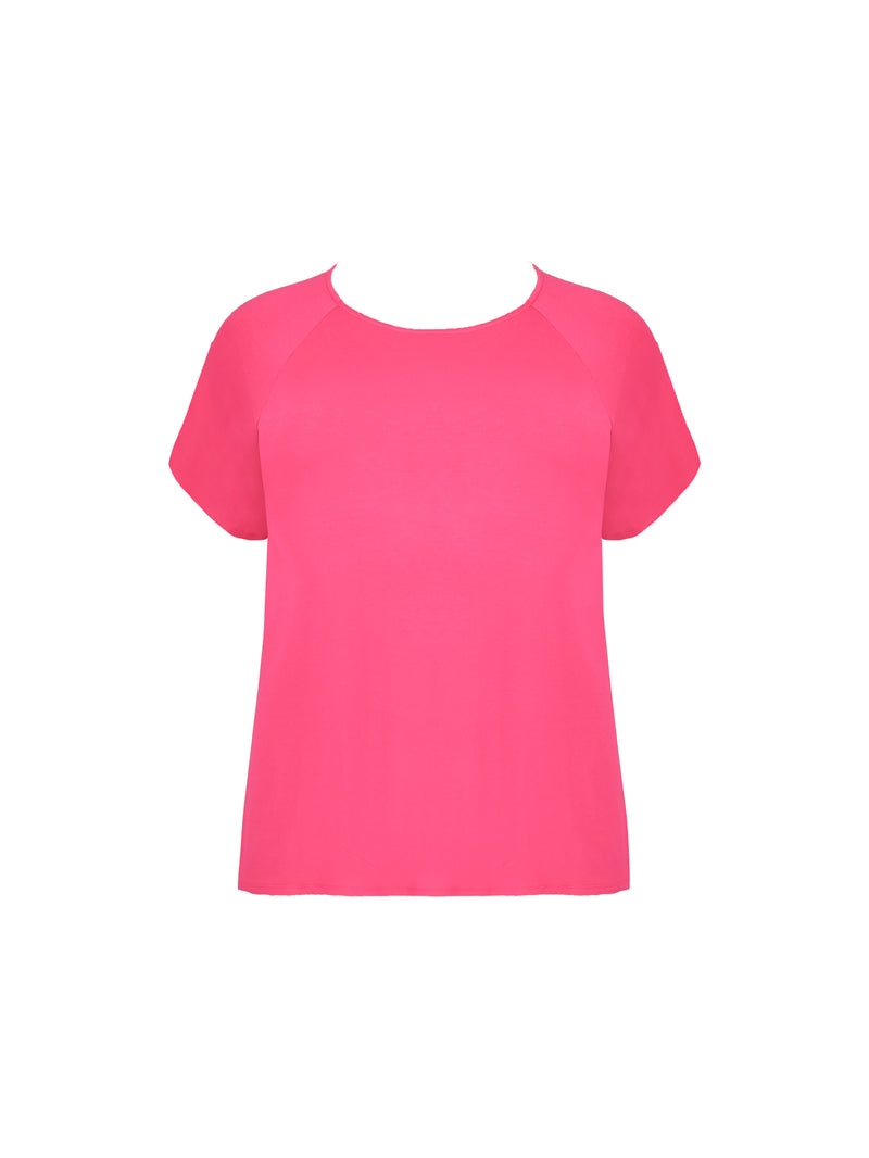 Pink Flutter Sleeve Jersey Top
