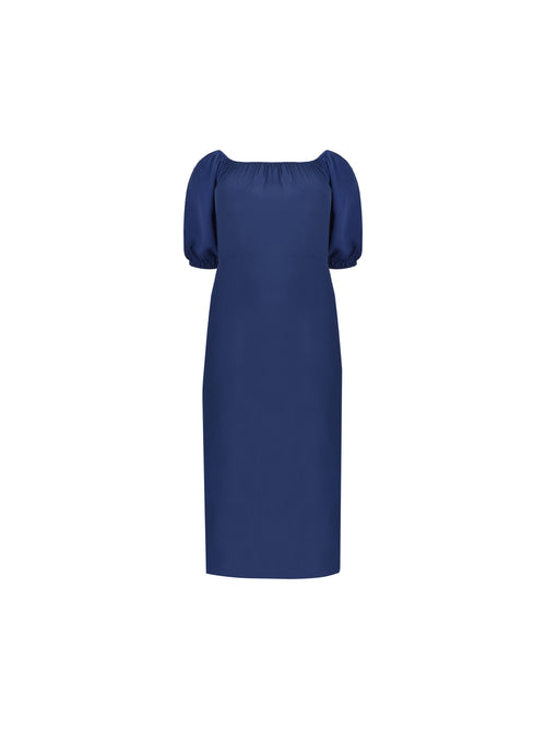 Navy Bardot Maxi Dress