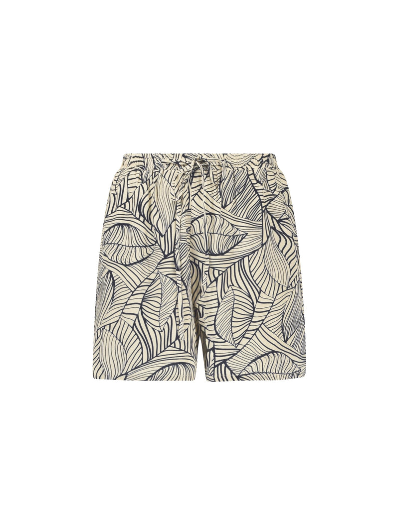 Stone Palm Print Drawstring Short