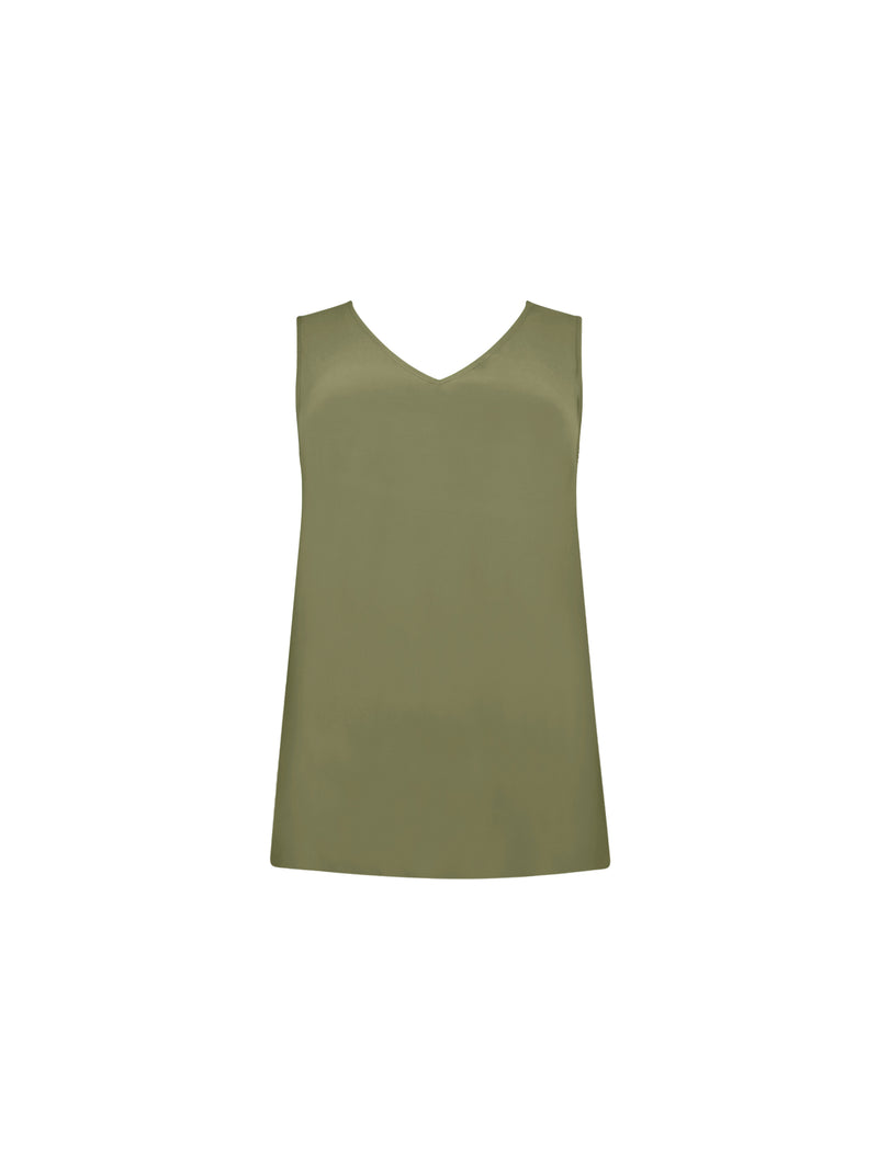 Khaki Textured Vest Top