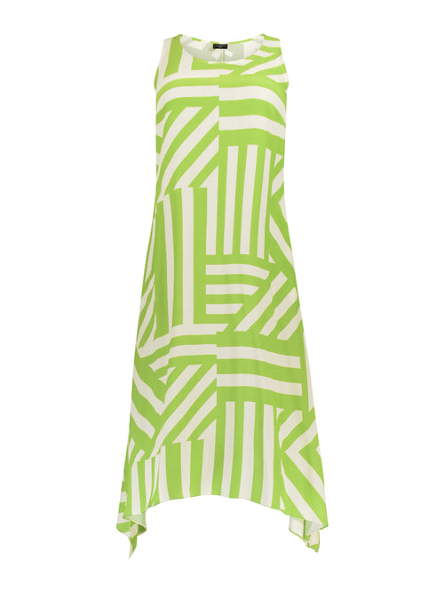 Green Cut About Stripe Dress