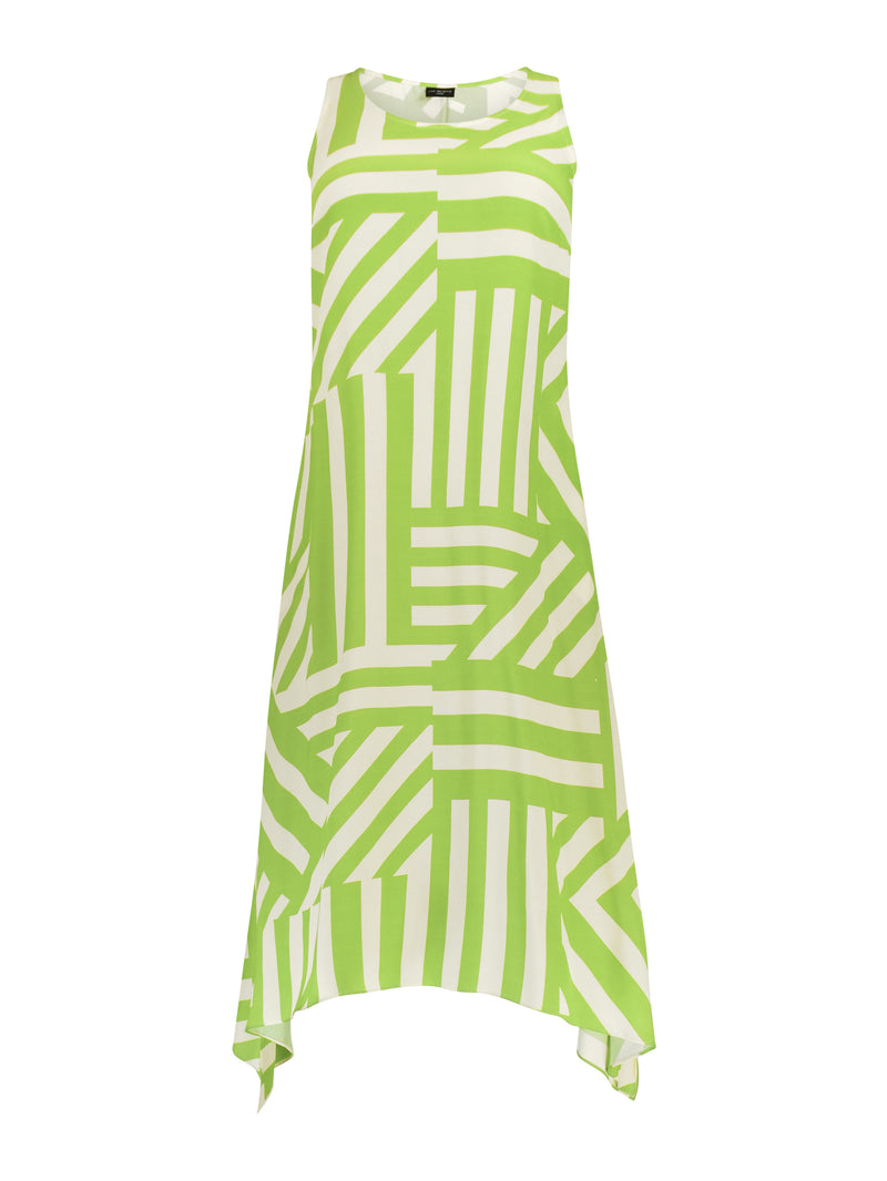 Green Cut About Stripe Dress