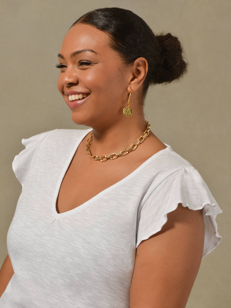 White Frill Sleeve Cotton Textured T-shirt