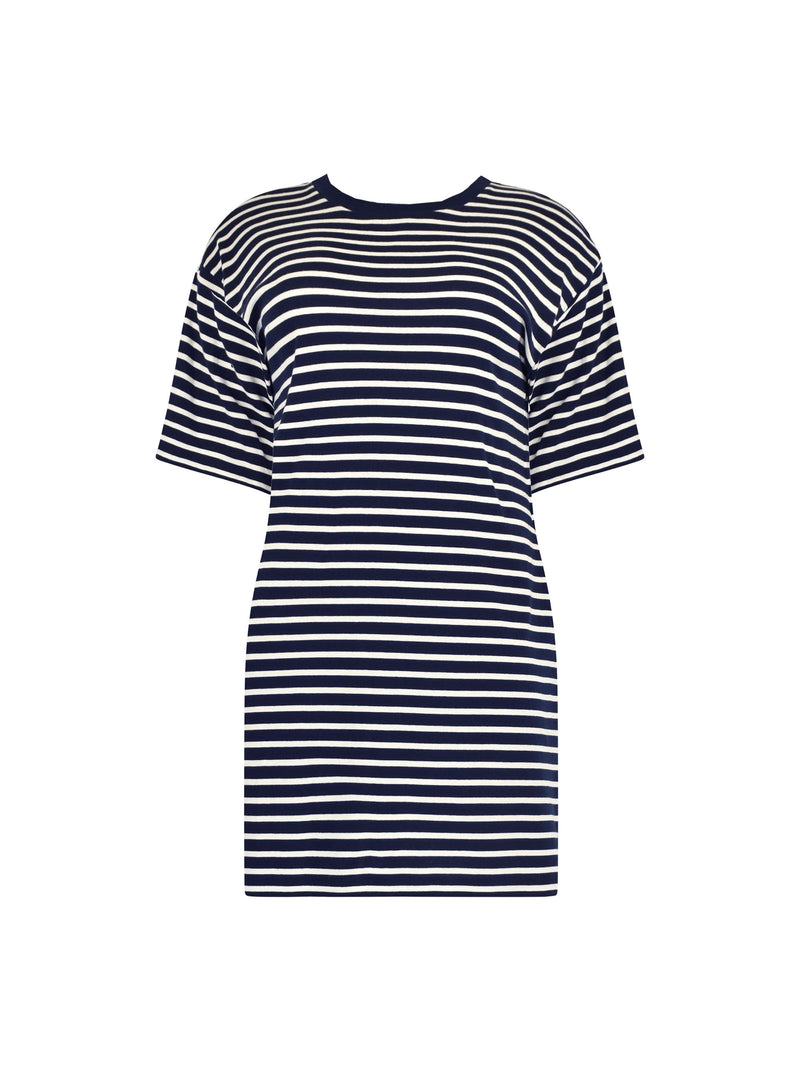 Blue & White Stripe Jersey T-Shirt Dress