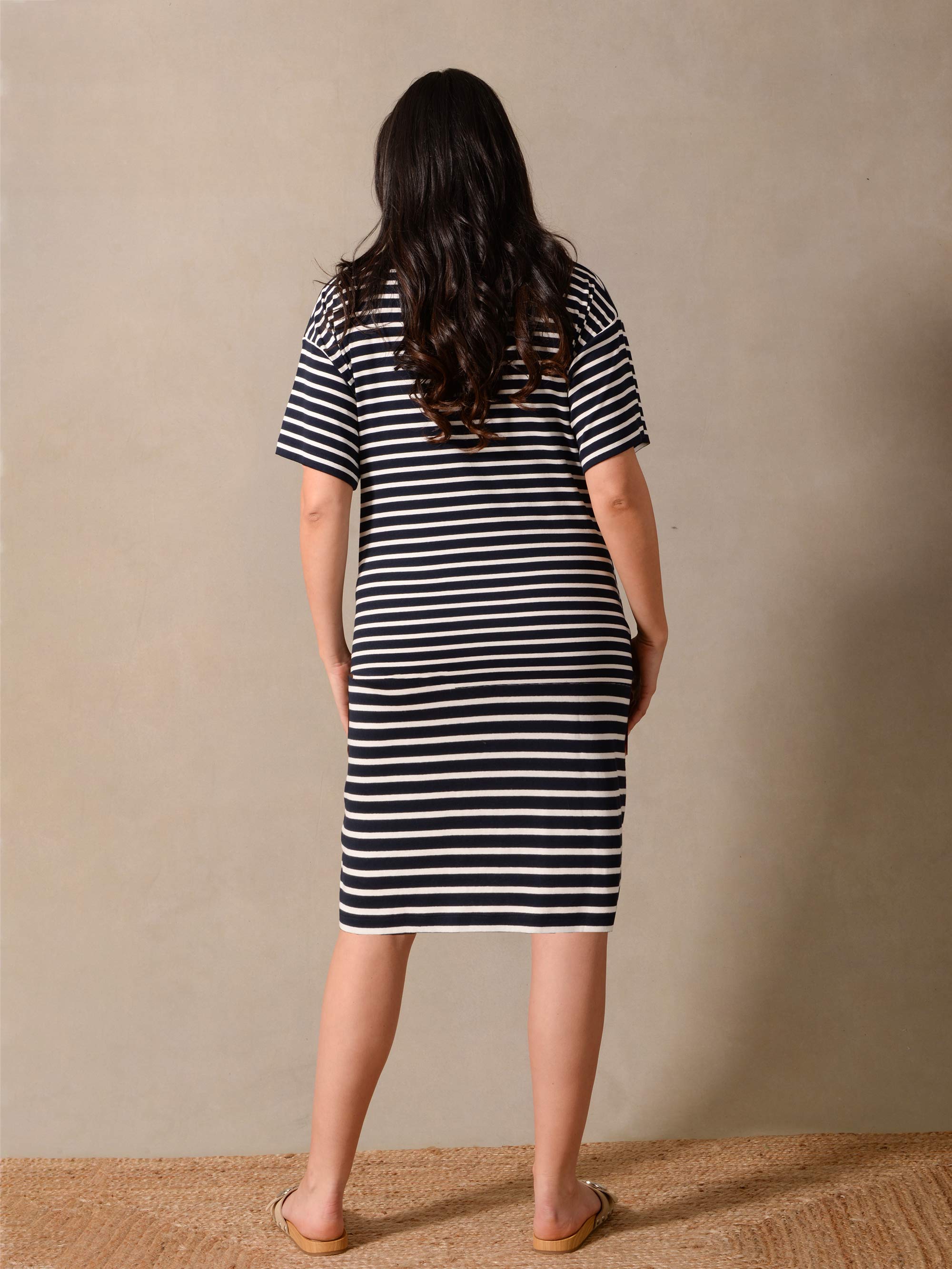 Blue & White Stripe Jersey T-Shirt Dress Blue & White Stripe Jersey T-Shirt Dress