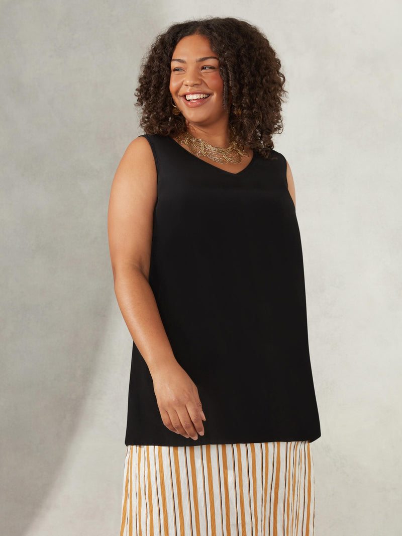 Black Textured Vest Top
