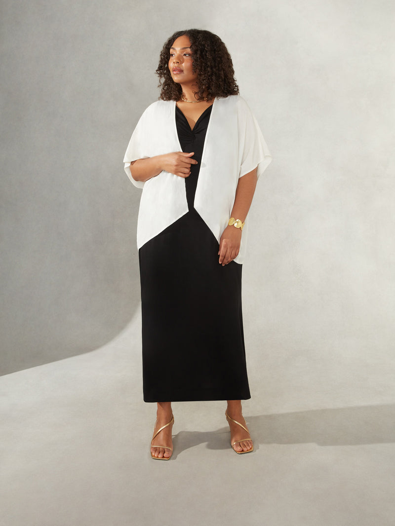 Ivory Textured Batwing Cover Up