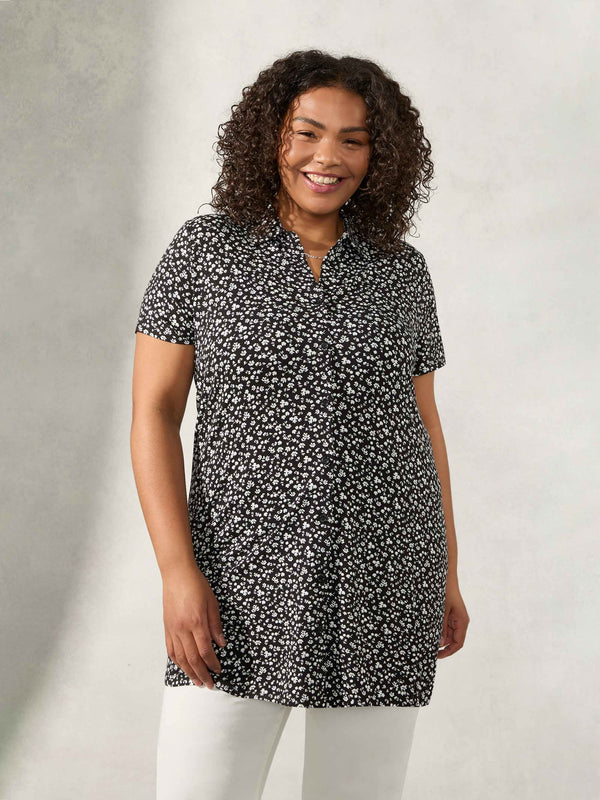 Mono Ditsy Short Sleeve Jersey Shirt